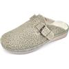 JOMIX Pantofole Donna Invernali con Fibbia Ciabatte da Casa Pelose Calde e Morbide in Sherpa Suola Antiscivolo Imbottite Chiuse Davanti Piatta Larga Comode per Anziane Nonne MD2424 Verde 42