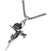BESPORTBLE Collana a Croce in Acciaio in Titanio Collana Collane Collane Da Uomo Acciaio Inossidabile Argento