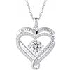 AURIVEE Collana Donna Argento - Ciondolo Cuore 925 Argento Sterling con Zirconia, Collana Regolabile Simbolo d'Amore, Regalo Romantico per Festa della Mamma San Valentino Compleanno