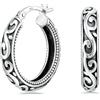 LeCalla Orecchini a cerchio da donna in argento Sterling 925, stile bohémien, stile tribale ossidato, stile vintage, con nodo con perline intrecciate, gioielli in argento con chiusura a scatto, regalo