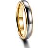 Epinki Anello per Matrimonio in Tungsteno per Uomo e Donna 4mm, Bicolore a Cupola Oro Argento Anello Anniversario Misura 14