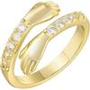 Vielring Anello abbracciante in oro con zirconi | argento sterling 925 | anello aperto placcato oro 18 carati | anello abbraccio regolabile | idea regalo
