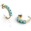 Chiara Feragni CHIARA FERRAGNI Orecchini Donna in Ottone, Oro Giallo, a Cerchio, Collezione TURQUOISE, Turchese - J19AYT02
