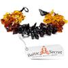 Baltic Secret Selected Baltic Amber Bracciale da donna in ambra - Bracciale in ambra come portafortuna - Bracciale di perle con ambra naturale - Gioielli Bracciali - Regali spirituali, 20 cm, Pietra, Ambra