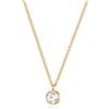 day berlin day.berlin collana Fade da donna placcata oro 18k, con piccolo ciondolo in zirconia 6mm, catena a maglia panzer sottile 45+5cm regolabile, acciaio inox 316L, senza nichel e resistente all'acqua