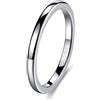 Epinki Anello Anniversario in Tungsteno per Donna e Uomo 2mm, Semplice Lucido a Cupola Argento Anello Matrimonio Misura 8