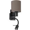 Applique LED Eglo Pasteri E27 1X40W LED 1X3,8W 320Lm L15x19,5 H38 cm nero marr