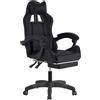 Sedia gaming reclinabile con poggiapiedi e supporto lombare nero