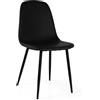 - Sedia imbottita Jacky in ecopelle nera 43x55h48/86 cm