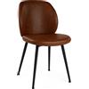 - Sedia imbottita Glaede in ecopelle marrone e struttura in metallo 48x56h84,5 cm