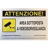 Cartello area videosorvegliata pvc 30x20 cm