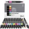winsor&newton Pennarelli Winsor&Newton Promarker doppia punta fine-larga - conf. 12 pz colori assortiti + blender - 0290138