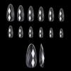 TOEECY 12 Pezzi Unghie Finte Trasparenti Effetto Diamante Mandorla Stiletto Nail Tips Cristallo Manicure Professionale