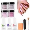 Syglawnd Starter kit per unghie in polvere, kit di polvere per immersione in 4 colori finitura lucida o satinata con base top coat attivatore liquido manicure per la casa fai da te salone d'arte