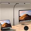 Comely Lampada da Lavoro 24W, 120cm Lampada da Scrivania con 5 Temperature Colore, 2750LM Lampade da Lavoro con 10 regolazioni di luminosità, 4-led Lampada da Tavolo, Luce Scrivania con Morsetto, Nera