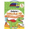 Edizioni del Borgo Colora i dinosauri con i pennarelli magici. Ediz. a colori. Con 4 pennarelli