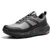 NORTIV 8 Scarpe Trekking Impermeabili Uomo Senza Cuciture,Nero/Grigio,46