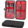 URAQT Set Manicure Unghie Professionale, Strumenti per Manicure e Pedicure con Box PU, 7 Pezzi