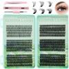 VEGCOO 590 Pezzi Ciglia Finte Ciuffetti, 20-40-50-60-80-100D Lash Cluster, Kit Ciglia Extension 0.07D Curl 8-16mm, DIY Eyelash Extension per Ragazze e Donne Principianti