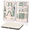URAQT Tagliaunghie Set Professionale, 18 Pezzi Grooming Kit Strumenti, Kit Pedicure Manicure Professionale Donne Uomini per Manicure, Grooming con Bella Box (Verde)
