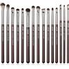 Jessup pennelli occhi pennelli trucco occhi pennelli make up occhi Professional 15 pz Pennello ombretto Sopracciglia correttore Eyeliner sfumare sintetici premium marrone T499