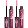 Maybelline New York Mascara Sky High Lash Sensational Volumizzante e Allungante Colore Burgundy Haze con Scovolino Flessibile per Ciglia Lunghe Definite - Set da 2