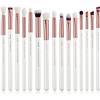 Jessup 15Pz Bianco perla/Oro rosa Set di pennelli per trucco professionale Kit per il trucco Pennelli EyeLiner Ombretto Pennelli per Trucco occhi T217