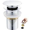 kelleria Piletta Universale Per Lavabo Bagno,Piletta Click Clack Senza Troppopieno, Pilett Pop Up Di Scarico Universale G1 1/4", per Lavello Con Gomma Ispessita, Cromata
