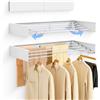 JUPPLIES Stendibiancheria da Parete Pieghevole Retrattile 120 - Stendino a Muro Richiudibile per Interno o Esterno - 5 Barre in Alluminio Antiruggine fino a 30 kg di Capacità (Bianco)