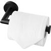 HITSLAM - Porta rotolo di carta igienica in acciaio inox cromato, montaggio a viti, per bagno e cucina, rotondo, in acciaio inox 304, Nero Opaco