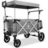 Fuxtec FUXLIFE Carrello Pieghevole FX-CTL900 Grigio Premium con 2 sedili imbottiti