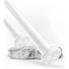 MEISENBERG Bastone Tenda a Pressione, Aste per Tende Senza Forare per Finestre, Doccia, Terrazza e Parete Divisoria 360-410 cm, Bianco, Ø 32 mm
