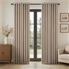 Topfinel Tende per Interni Lino Scuro Tende Semitrasparente in Voile Con Occhielli Finestre per Camera da Letto e per Salotto Eleganti Soggiorno 2 Pannelli 140x220 CM