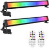 CLV Faretto LED RGB Esterno 42W, Barra LED RGB da Esterno con Telecomando 360° RF Impermeabile IP66, 10 Colori Cambia 30 Modalità Dinamiche 6 Luminosità, Memoria Funzione, Luce RGB per Esterni Festa