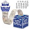 Pup Go Salvadanaio di compleanno blu per contanti, bel salvadanaio a sorpresa con biglietto estraibile e 30 sacchetti, idee regalo dolci per bambini e adulti