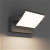 Klighten LED Applique da Parete Esterno Interno 24W IP65, Lampada Muro Regolabile Lampade da Parete Moderno in Alluminio per Corridoio Balconi Giardini, 1500LM, Grigio Scuro, Bianco Naturale 4000K