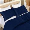 Utopia Bedding - Copripiumino 3 Pezzi Una Piazza E Mezza - Copripiumino In Microfibra Di Poliestere 200x200cm + Federe Ricamate 50x75cm - (Blu Marino)