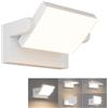 Klighten 24W Lampade da Parete LED Esterno Interno IP65, Lampade Esterno Orientabile Applique Moderno da Parete in Alluminio per Corridoio Ingresso Giardini, Bianco Caldo 2700K-3000K, Bianca