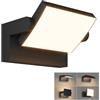 Klighten LED Lampade da Parete Esterno Interno 24W IP65, Lampada Muro Regolabile Applique da Parete Moderno in Alluminio per Soggiorno Balconi Giardini, Nero, 1500 Lumen, Bianco Caldo 2700K-3000K