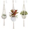 flintronic Vasi Sospesi per Piante, Fioriere Piante Sospese, Sospese Portafiori Corda Tessitura a Mano, Fioriere Sospese in Macrame, con Ganci, per Balcone e Vasi di Fiori Decorazioni (3PC)