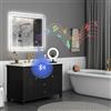 HOMCOM Specchio da Parete con Luce LED e Speaker Bluetooth 100x80 cm, 3 Colori, Specchio Bagno con Luminosità Regolabile, Funzione Memoria, Antiappannamento, Interruttori Touch, Orizzontale/Verticale
