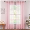 MIULEE Tende Voile Trasparenti Occhielli 2 Pannelli Rosa Chiaro 140x290cm