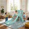 MAMIZO Scivolo per Bambini, Scivolo Giocattolo da Interno o Esterno, Scivolo da Giardino, Scivolo 4 in 1 per Bambini, Scivolo Indipendente con Spazio di Deposito e Telescopi da Gioco, Verde Grigio