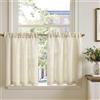 TOPICK Tendine per finestre in lino 90L x 75A cm colore Beige 2 pezzi