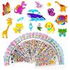 Vicloon Adesivi 600+ Adesivi 3D - Stickers 3D, Puffy Adesivi Inclusi Dinosauro, Pesce, Farfalla, Orso, Panda, Coniglio e Altro (28 Fogli)