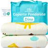 Ella Coperte Ponderate Bambini 3,2kg 100x150cm - Coperta Ponderata Rilassante per il Sonno - Perle di Vetro Ipoallergeniche, Strato Esterno in Cotone Morbido e Fresco - Per Bambini 25-40kg - Dino