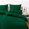 Blumtal Copripiumino Singolo 135x200 e Federa 50x80 - Set di Lenzuola in microfibra extra morbida certificata Oeko-Tex, Set Copripiumino Singolo con 1 Federa - 2 pezzi - Verde Scuro