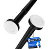 MEISENBERG Bastone Tenda Doccia Estensibile 110-200 cm, Ø25mm, Nero - Bastoni per Tende a Pressione, Asta Telescopica, Regolabile, Montaggio senza fori per Finestre, Bagno, Armadio, Cucina, Balcone