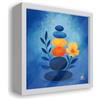 Giallobus - Quadro Artbrick - 01 - Life - Vetro acrilico - 15L x 15l cm - 12B - Equilibrio - Cornice Bianca - da parete e da tavolo - Quadro vetro acrilico e mdf incorniciato