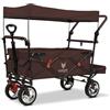 Fuxtec FUXLIFE Carrello Pieghevole FX-CT800 Marrone - Bollerwagen richiudibile con spazio extra per le gambe - Tettuccio parasole e ruote larghe - Volume 105 L e portata 75 kg